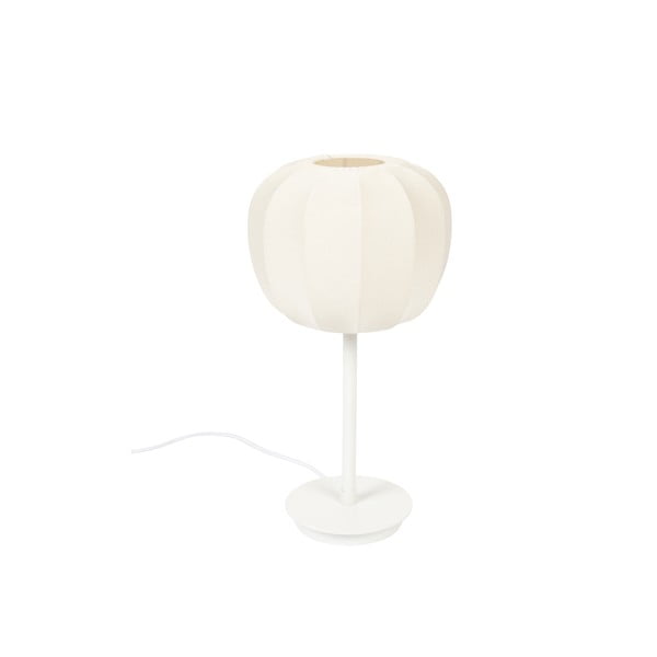 Bela namizna svetilka s tekstilnim senčnikom (višina 42 cm) – White Label