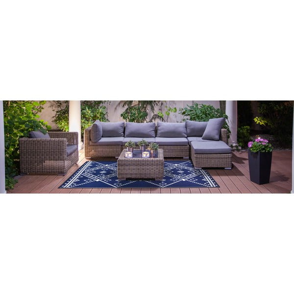 Modra-bela zunanja preproga Green Decore Amber, 120 x 180 cm-image-1