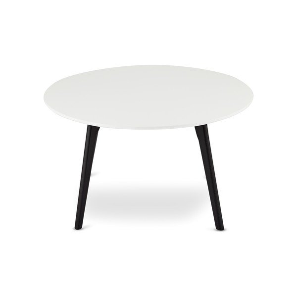 Črno-bela kavna mizica z nogami iz hrastovega lesa Furnhouse Life, Ø 80 cm-image-1