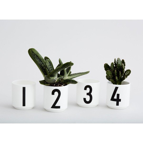 Komplet 4 belih porcelanastih skodelic Design Letters Mini-image-2