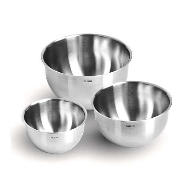 Sklede iz nerjavečega jekla v srebrni barvi v kompletu 3 ks ø 24 cm Lucca 3.0 – FABINI