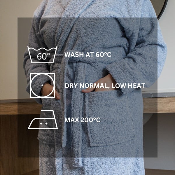 Rjav bombažen kopalni plašč velikosti S/M Lindu – Tiseco Home Studio-image-3