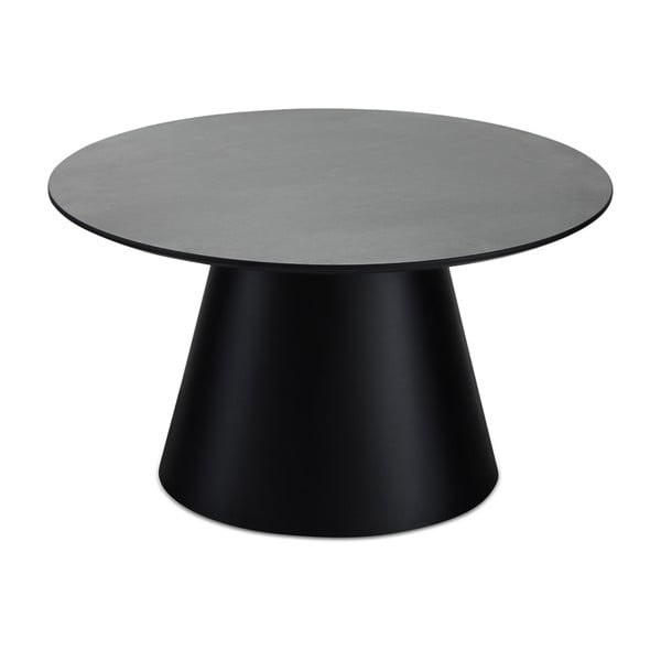 Črna/temno siva mizica z mizno ploščo v marmornem dekorju ø 80 cm Tango – Furnhouse