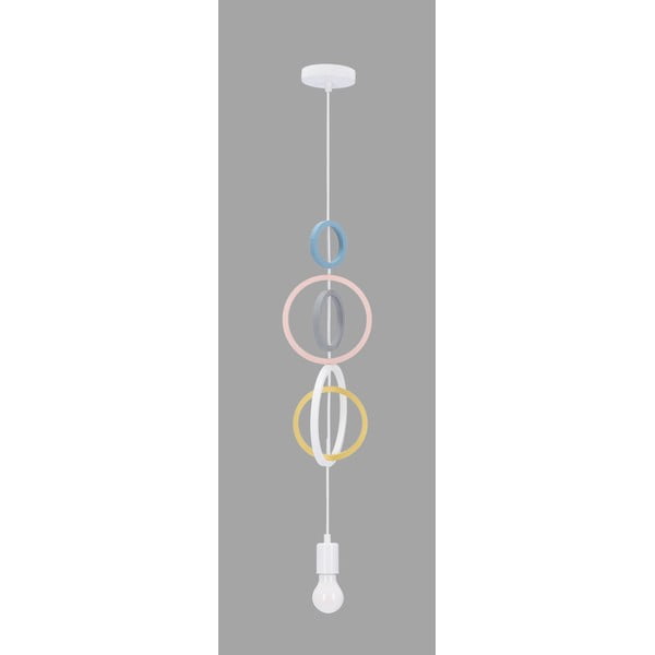 Bela/rožnata otroška svetilka s kovinskim senčnikom Single – Candellux Lighting-image-1