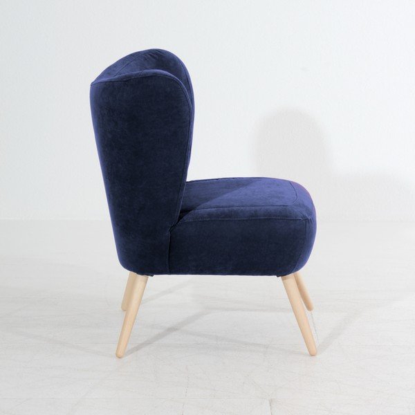 Temno moder fotelj Max Winzer Sari Velur-image-3