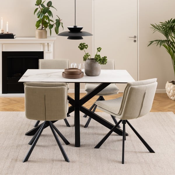 Kremno bel jedilni stol Flynn – Actona-image-1