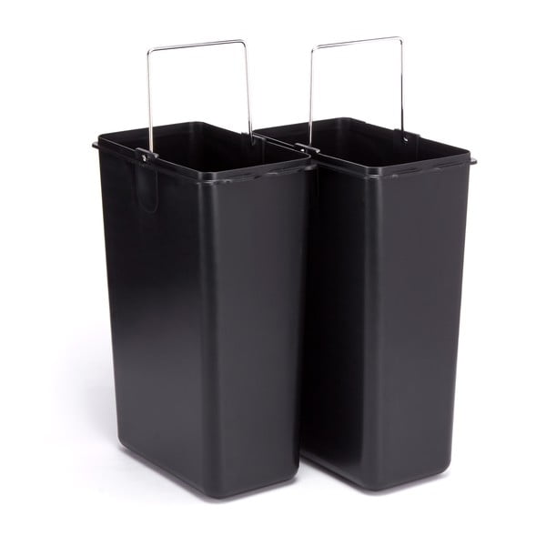 Jeklen koš za smeti za ločevanje odpadkov v mat srebrni barvi s pedalom 2x8 l Tri Selectif – MSV-image-3