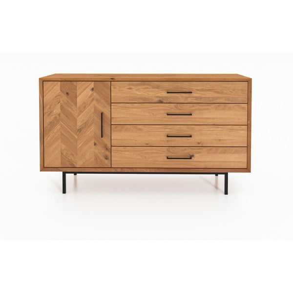 Komoda iz masivnega hrasta 144x80 cm Abies – The Beds