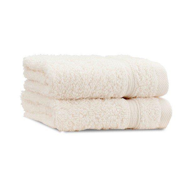 Kremno bele frotirne bombažne brisače v kompletu 2 ks 30x30 cm Zero Twist – Catherine Lansfield