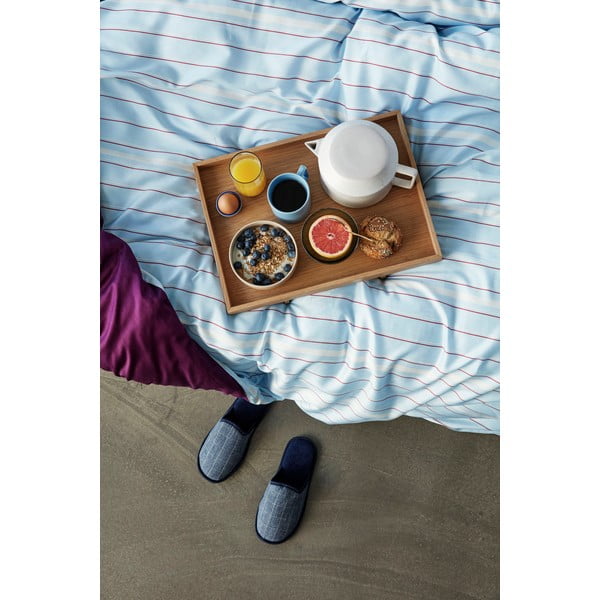 Modro-vijolično posteljnina iz bombažnega satena Hübsch Sandra, 140 x 200 cm-image-3