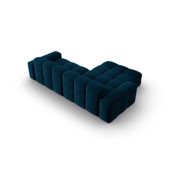 Temno modra žametna kotna zofa (levi kot) Kendal - Micadoni Home-image-4