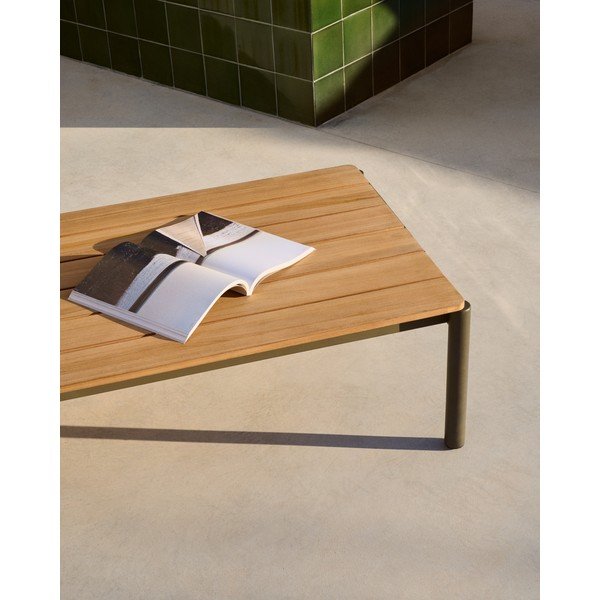 Vrtna klubska mizica iz masivnega tika 63x149 cm Sorells – Kave Home-image-2