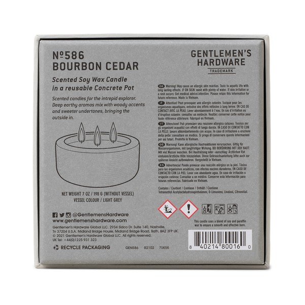 Dišeča sveča iz sojinega voska čas gorenja 40 h Bourbon Cedar – Gentlemen's Hardware-image-3