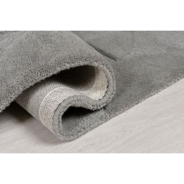 Siva volnena okrogla preproga ø 160 cm Gigi - Flair Rugs-image-4