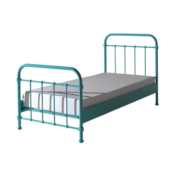 Zelena kovinska otroška postelja Vipack New York, 90 x 200 cm