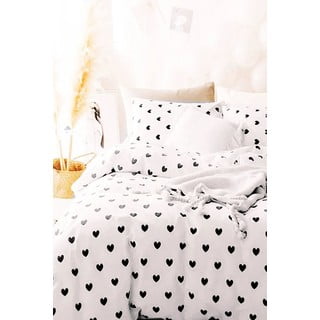 Bela 3-delna enojna podaljšana posteljnina iz renforce bombaža z rjuho 160x220 cm Mini Hearts – Mila Home