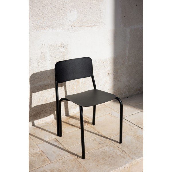 Črn jedilni stol z možnostjo nalaganja Kei – noo.ma-image-1