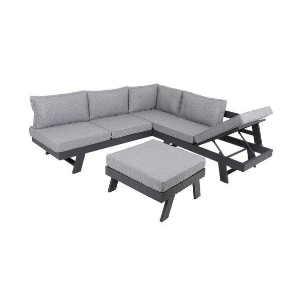 Siva aluminijasta vrtna garnitura za 4 osebe Donna – Garden Pleasure-image-4