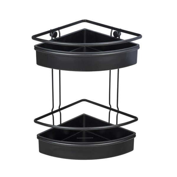 Črna kotna polica za tuš Wenko Molinella, 30 x 22 cm-image-3