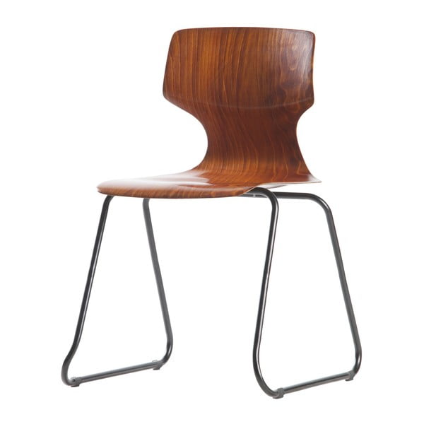 Komplet 2 rjavih stolov s sedežem iz borovega lesa WOOOD Donna