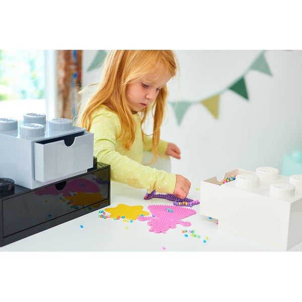 Črna škatla za pisalno mizo s predalom za kocke LEGO®, 31,6 x 11,3 cm-image-1