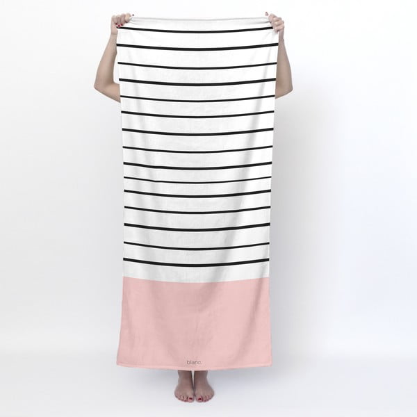 Črna/bela/rožnata brisača 70x150 cm Blush – Blanc