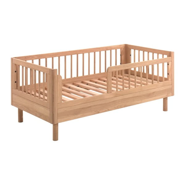 Otroška posteljica iz masivnega hrasta 70x140 cm v naravni barvi Forrest – Vipack