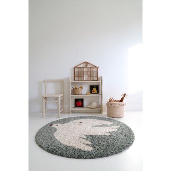 Svetlo zelena otroška preproga ø120 cm Bohemian Bird Aqua – Nattiot-image-4