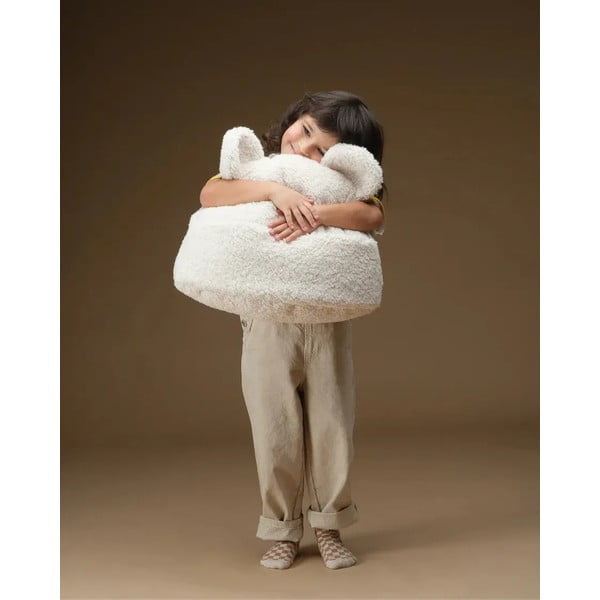 Kremno bela otroška blazina bouclé Teddy Pouch – Wigiwama-image-3