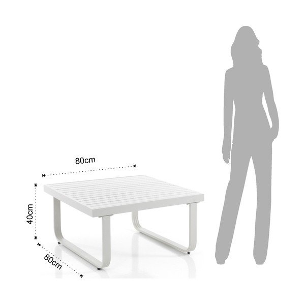 Bela aluminijasta mizica 80x80 cm Ischia – Tomasucci-image-1