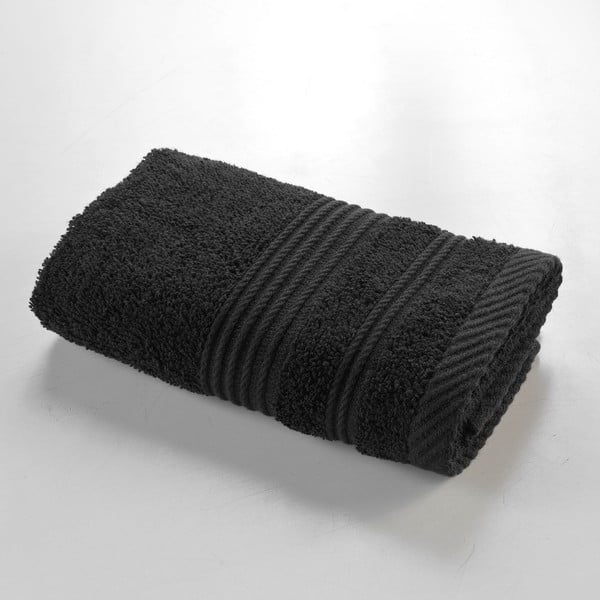 Črna frotirna bombažna brisača 30x50 cm Tendresse – douceur d'intérieur