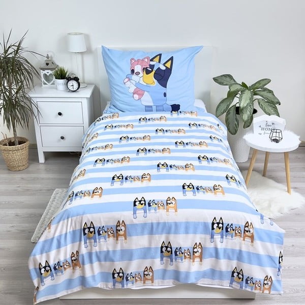 Enojna bombažna otroška posteljnina 140x200 cm Bluey – Jerry Fabrics-image-2