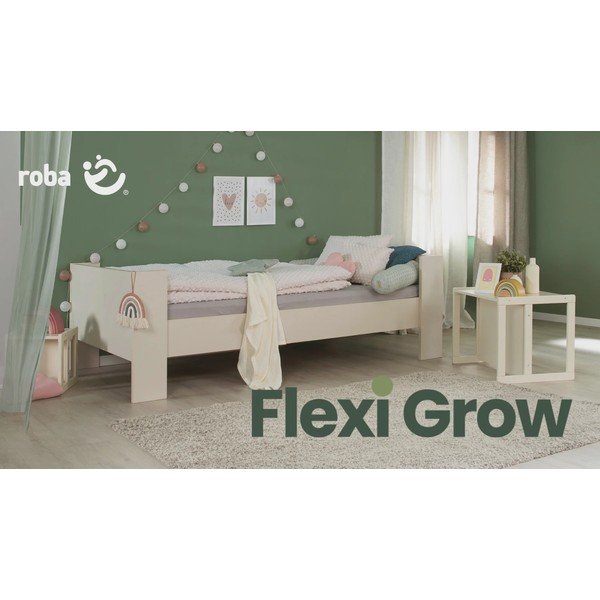 Bež dvignjena otroška postelja s prostorom za shranjevanje brez letvenega dna 90x200 cm Studio – Roba-image-4