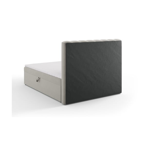 Siva boxspring postelja s prostorom za shranjevanje 160x200 cm Gina – Milo Casa-image-4
