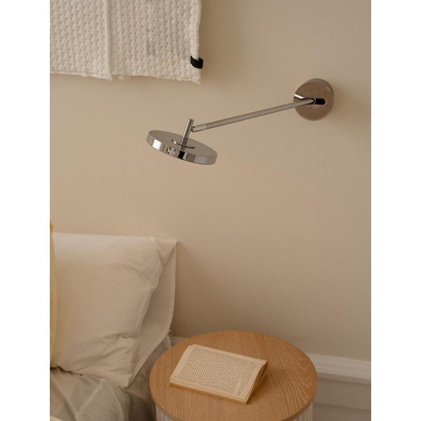 LED zatemnitvena stenska svetilka z upogljivo konstrukcijo z vtikačem v sijajno srebrni barvi ø 15 cm Asteria Wall Long – UMAGE-image-1
