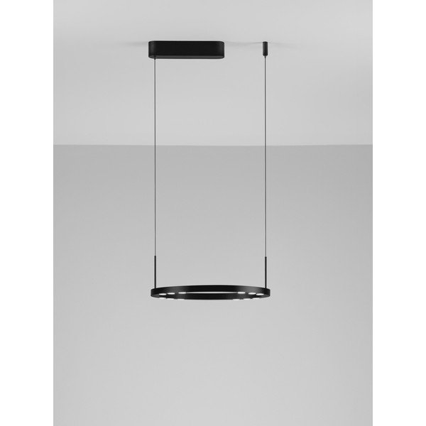 Mat črna aluminijasta LED zatemnitvena viseča svetilka ø 40 cm Lunette – Nova Luce-image-3