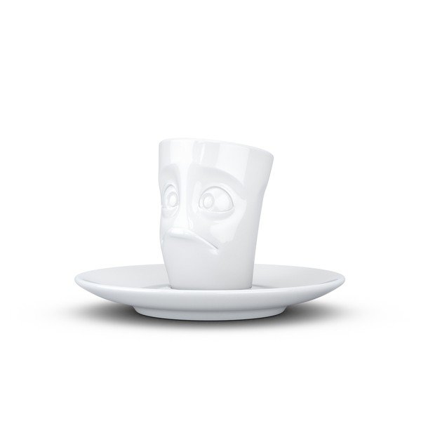 Bela porcelanasta skodelica za espresso s podstavkom 58products, prostornina 80 ml-image-2