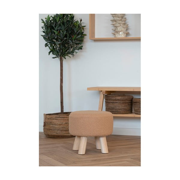 Bež tabure iz tkanine bouclé Aberdeen – House Nordic-image-3