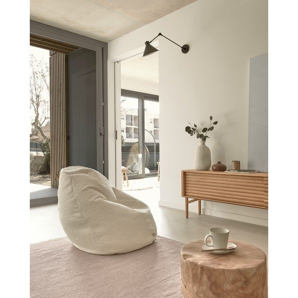 Bela sedežna vreča Kave Home Vicka, ø 70 cm-image-4