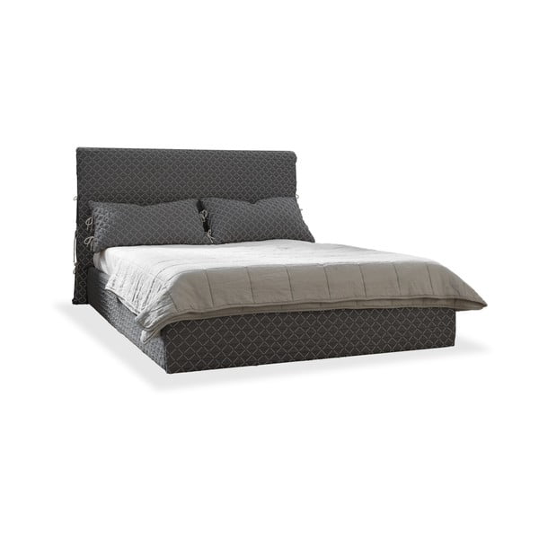 Siva oblazinjena zakonska postelja z letvenim dnom 180x200 cm Sleepy Luna - Miuform