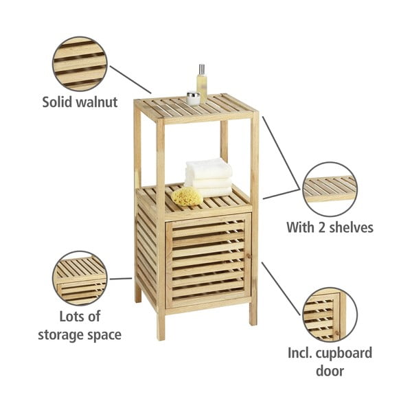 Nizka kopalniška omarica iz masivnega oreha v naravni barvi 40x86 cm Norway – Wenko-image-2