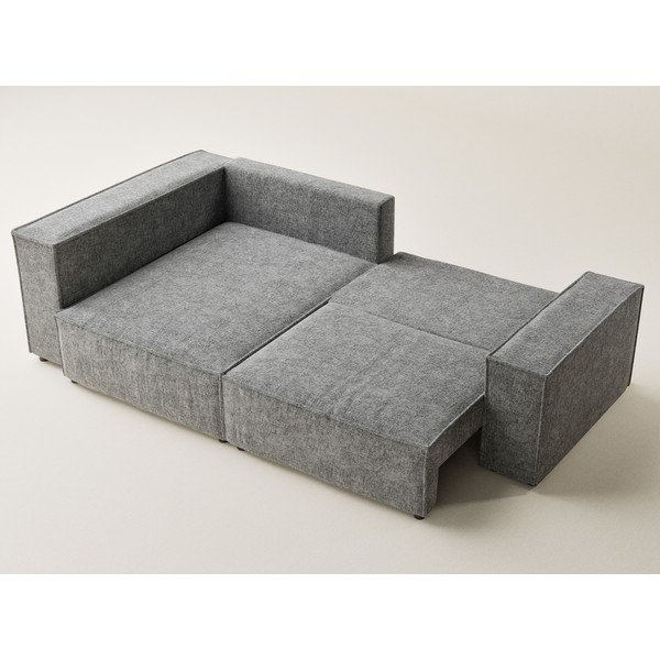 Siva raztegljiva/s prostorom za shranjevanje kotna sedežna garnitura iz šenilje (levi kot/v obliki črke L) Tonga – Maison de Rêve-image-3