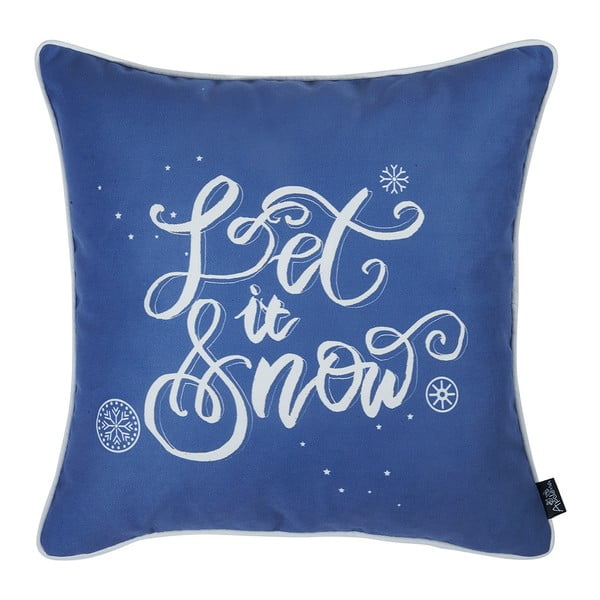Modra prevleka za blazino z božičnim motivom Mike & Co. NEW YORK Honey Let It Snow, 45 x 45 cm