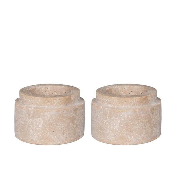 Kamniti svečniki v kompletu za čajno svečko 2 ks – House Nordic