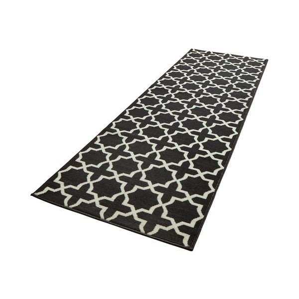 Črn tekač z belimi detajli Hanse Home Basic Glam, 80 x 350 cm-image-2