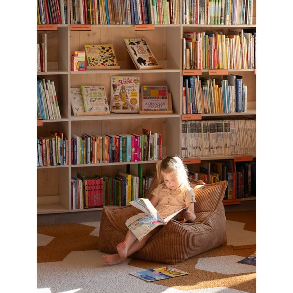 Rjava otroška vreča za sedenje iz rebrastega žameta Chair – Wigiwama-image-1