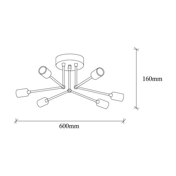 Črna stropna svetilka Sparrow – Opviq lights-image-3