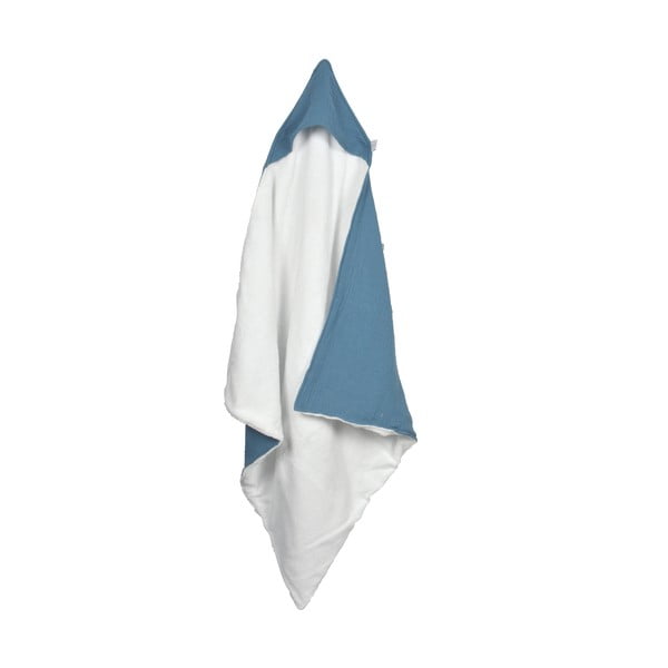 Modra otroška brisača s kapuco iz muslina 75x75 cm – Bébé Douceur-image-2
