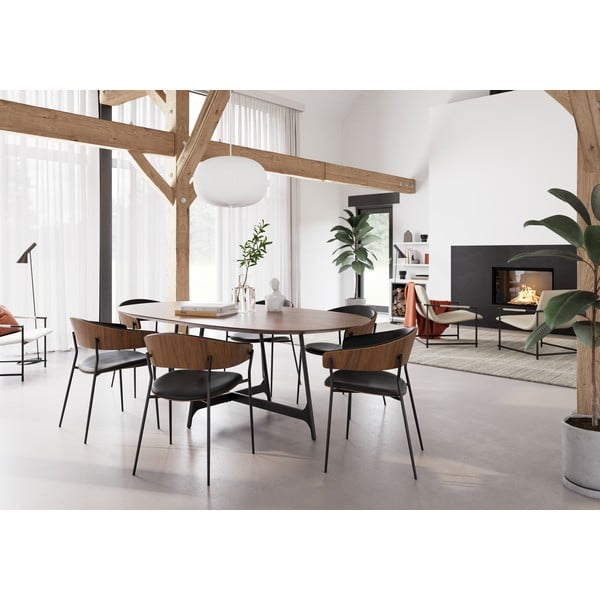 Črn/v temni naravni barvi jedilni stol z nasloni za roke Crib – DAN-FORM Denmark-image-1