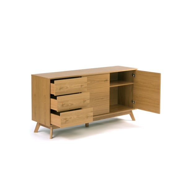 Nizka komoda v hrastovem dekorju 149x75 cm Kensal – Woodman-image-3